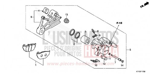 REAR BRAKE CALIPER CBR125RSC de 2012